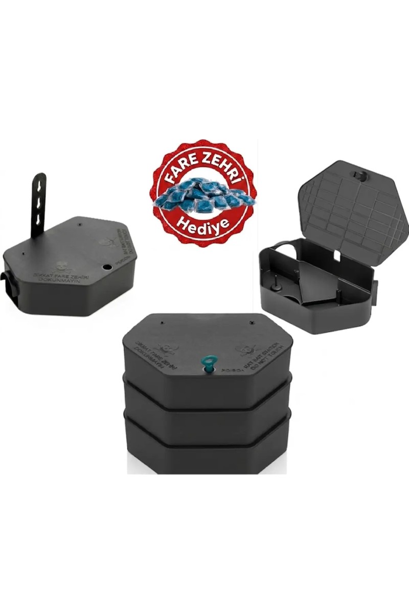 Teknopest Fare Istasyonu Ilacı Zehiri Içinde Fare Kapanı Fare Kemirgen Kontrolü Yemleme Kutusu 5 Adet