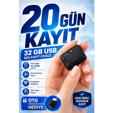 Teknospy Teknospy Ses Kayıt Cihazı Tek Şarjla 20 Gün Kayıt Kulaklıkla Dinleme Sese Duyarlı Özellik Hassas fiyatı ve görseli