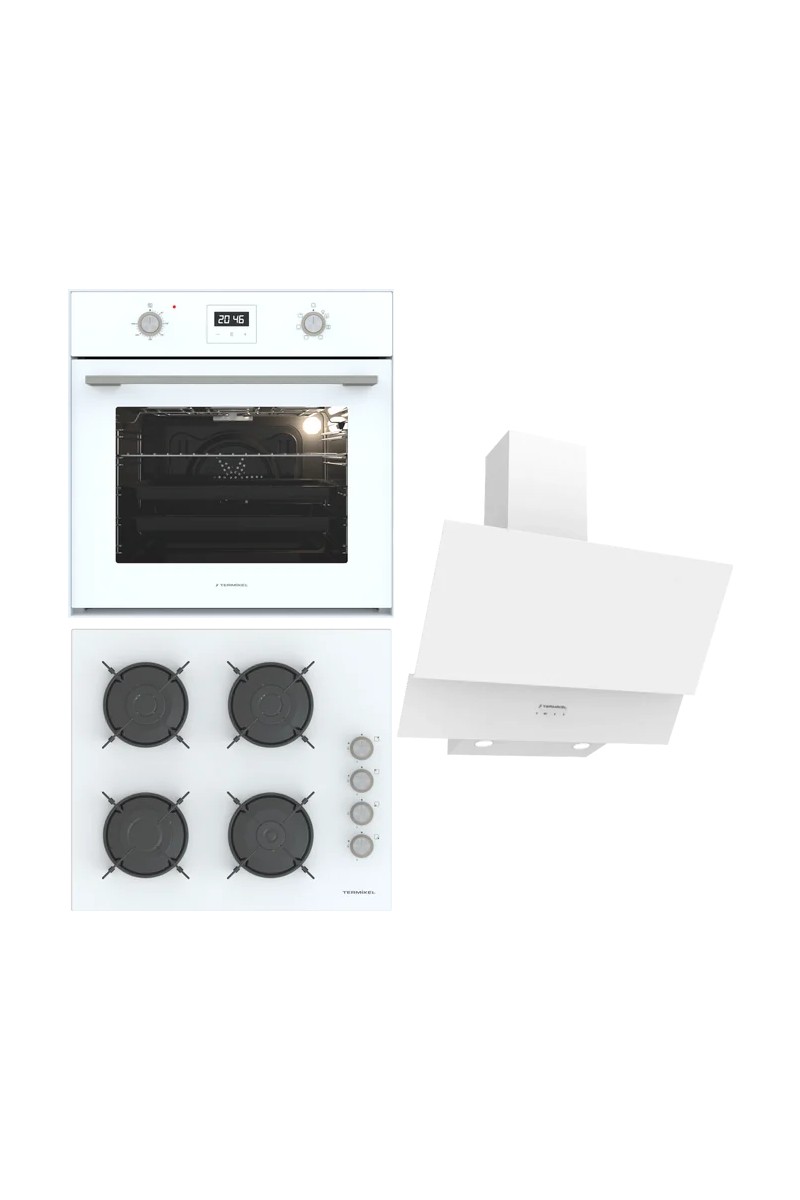 Termikel Termikel Beyaz Ankastre Set (Bo O64D5C W + Bh P6144C W + Ch C6532C Ww) A Enerji Sınıfı ile Modern — 6. ürün görseli