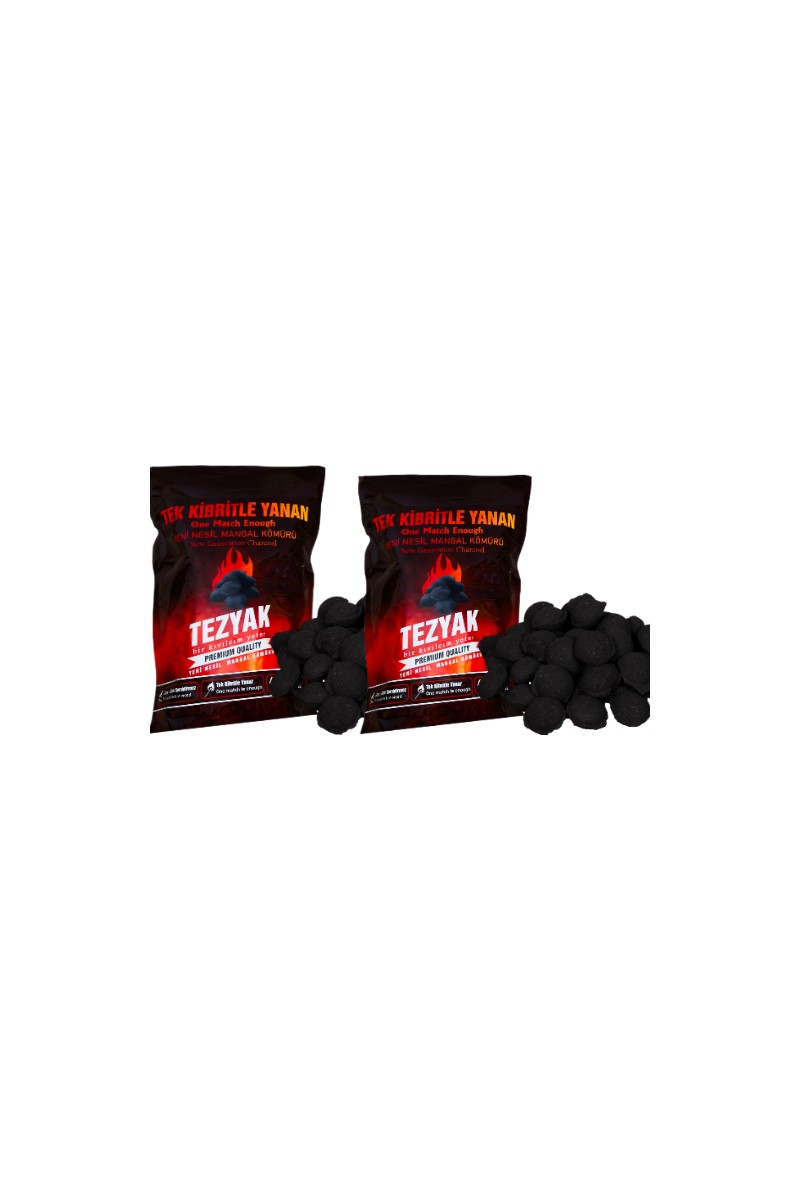 Tezyak Tezyak Mix Tek Kibritle Yanan Yeni Nesil Mangal Kömürü (2 Paket x 2 kg ) 4 kg — 3. ürün görseli