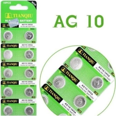 Tianqiu Tianqiu 10 Adet Alkalin Düğme Pil AG10 LR1130/389 1,2 V Voltajlı Uzun — 3. ürün görseli