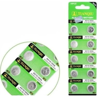 Tianqiu Tianqiu 10 Adet Alkalin Düğme Pil AG10 LR1130/389 1,2 V Voltajlı Uzun — 4. ürün görseli