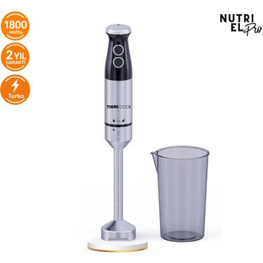 Tigrecook Tigrecook Tıgrecook Turbo Çubuk El Blenderi – 1800W, 4 Bıçaklı Paslanmaz Çelik, Karıştırma fiyatı ve görseli