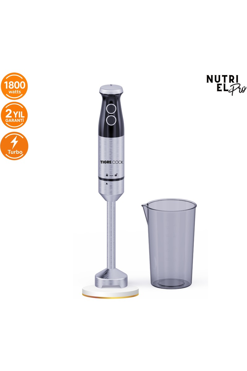 Tigrecook Tigrecook Tıgrecook Turbo Çubuk El Blenderi – 1800W, 4 Bıçaklı Paslanmaz Çelik, Karıştırma — 5. ürün görseli