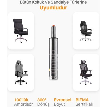 Timob Timob Ofis Koltuğu Krom Amartisör Yedek — 4. ürün görseli