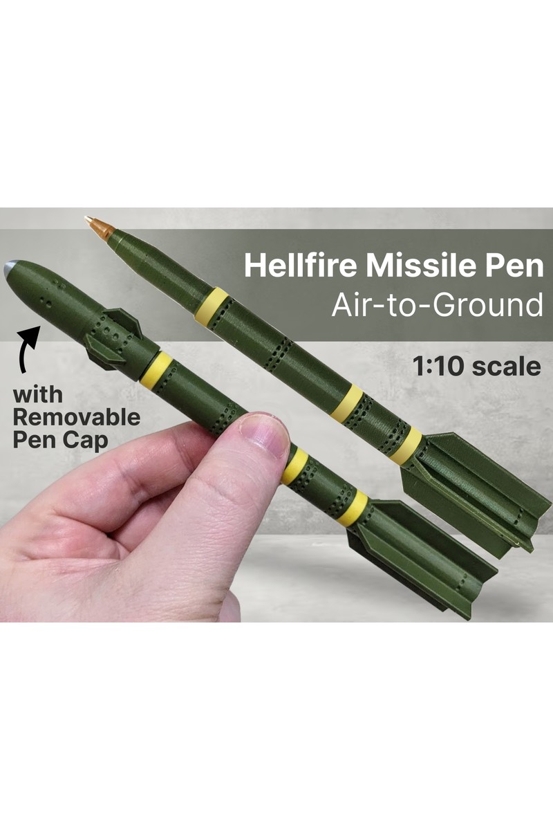 Titrek Toys Hellfire Hava-Yer Füzesi Tasarımlı Kalem - Hellfire Missile Pen (Replika Maket)