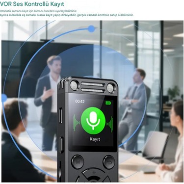 Tokurtech Tokurtech Yeni Model Metal Kasalı HS32 Profesyonel Ses Kayıt Cihazı Uzun Kayıt Süresi Büyük LED — 4. ürün görseli