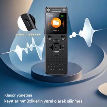 Tokurtech Tokurtech Yeni Model Metal Kasalı HS32 Profesyonel Ses Kayıt Cihazı Uzun Kayıt Süresi Büyük LED — 5. ürün görseli