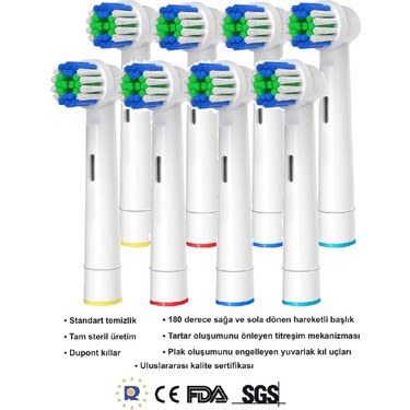 Toocare Toocare Oral-B Şarjlı Diş Fırçası Uyumlu 8 Adet Precision Clean Yedek fiyatı ve görseli