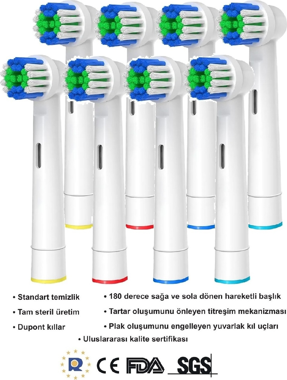Toocare Toocare Oral-B Şarjlı Diş Fırçası Uyumlu 8 Adet Precision Clean Yedek — 4. ürün görseli