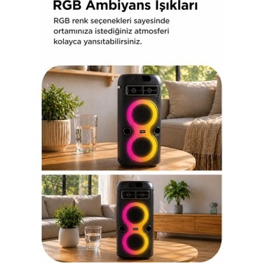 Torima Torima Bluetooth Hoparlör Rgb Işıklı Mikrofonlu Taşınabilir Speaker D41 — 2. ürün görseli