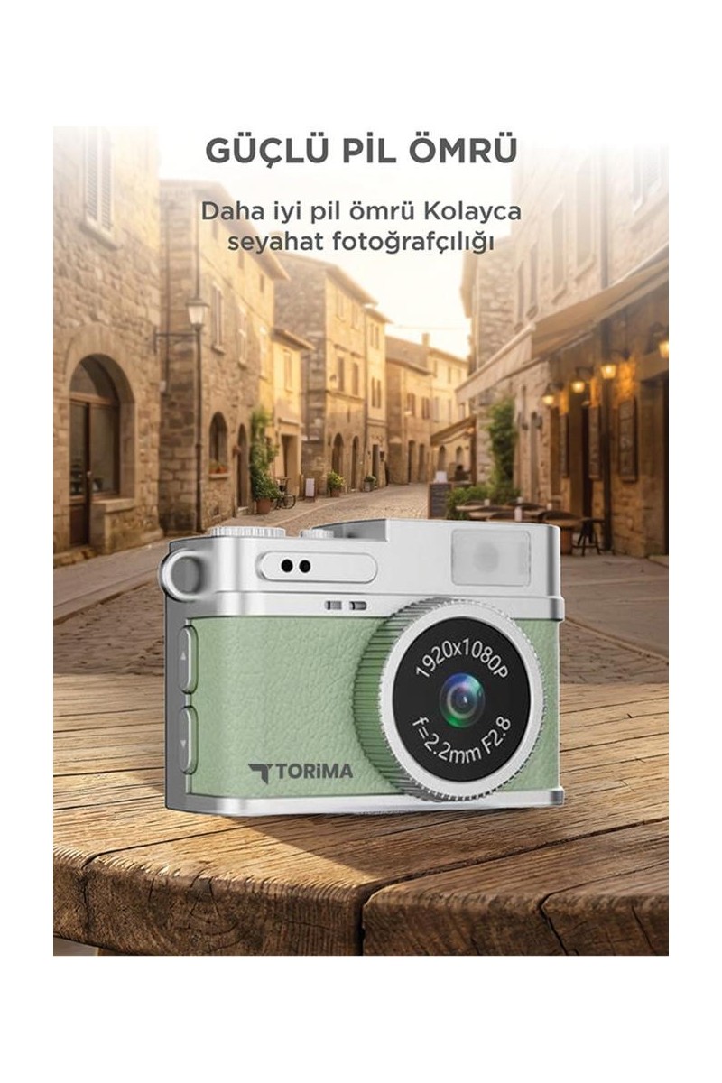 Torima Torima Mini Dijital Kamera Selfie Video Vlog Kamerası Mini Anahtarlık 1080P CMR35 Açık Yeşil — 3. ürün görseli