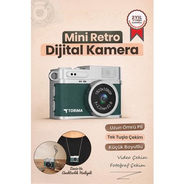 Torima Torima Mini Dijital Kamera Selfie Video Vlog Kamerası Mini Anahtarlık 1080P CMR35 Koyu fiyatı ve görseli