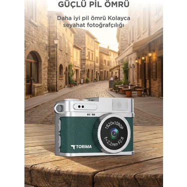 Torima Torima Mini Dijital Kamera Selfie Video Vlog Kamerası Mini Anahtarlık 1080P CMR35 Koyu — 3. ürün görseli