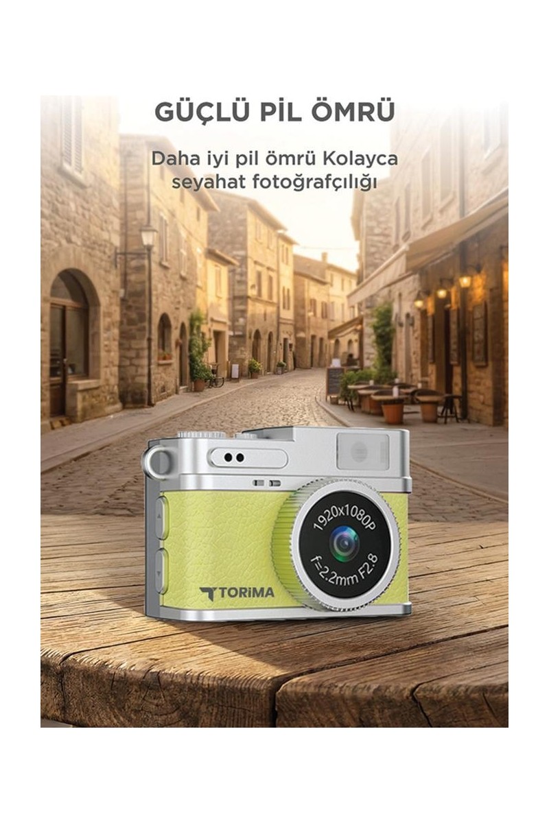 Torima Torima Mini Dijital Kamera Selfie Video Vlog Kamerası Mini Anahtarlık 1080P CMR35 Sarı — 3. ürün görseli