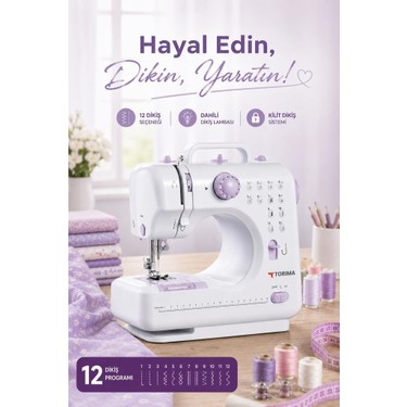 Torima Torima Mini Dikiş Makinesi 12 Desenli Pedallı Ev Tipi DM01 — 3. ürün görseli