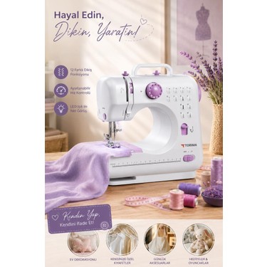 Torima Torima Mini Dikiş Makinesi 12 Desenli Pedallı Ev Tipi DM01 — 5. ürün görseli