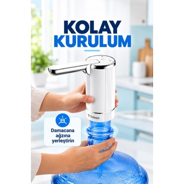 Torima Torima Şarjlı Otomatik Su Pompası Akıllı Döner Başlıklı Damacana Uyumlu WTR01 — 4. ürün görseli