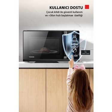 Toshiba Toshiba Grill Izgaralı Chef Defrost 25L Dijital Siyah Mikrodalga Fırın — 6. ürün görseli