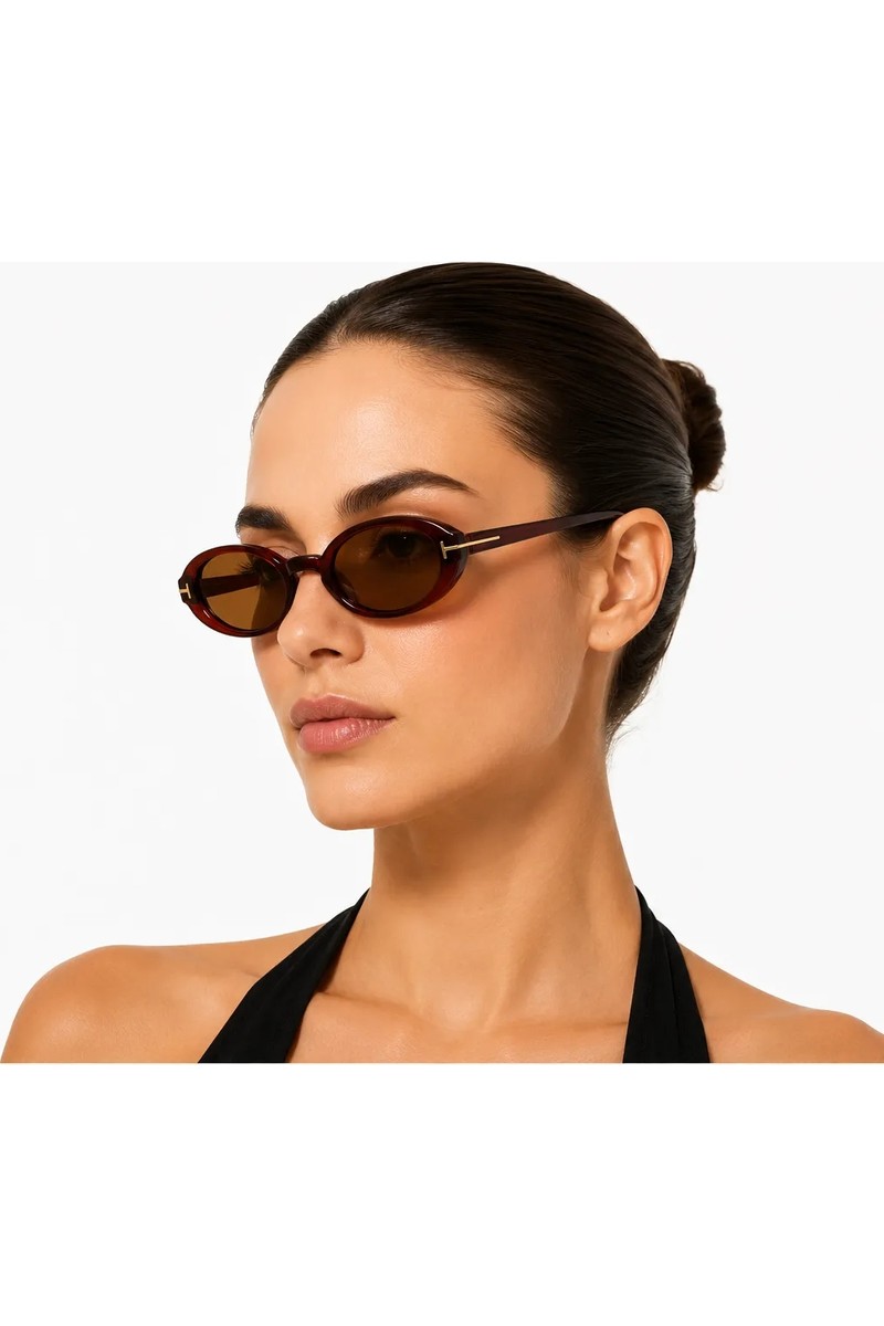 Toz Vintage Toz Vintage Azlor Kahverengi Retro Güneş Gözlüğü Kadınlar İçin UV 400 Filtreli Hafif — 5. ürün görseli