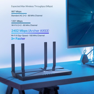 TP-Link TP-Link Archer AX53 | Dual Band Gigabit Wi-Fi 6 Router | Fiber Destekli | AX3000 Mbps | 4× Gigabit — 5. ürün görseli