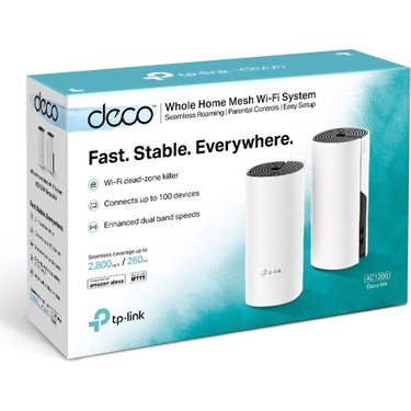 TP-Link TP-Link Deco M4 (2-Pack) | Wi-Fi 5 Mesh Sistemi | AC1200 Mbps Hız | Fiber Uyumlu | Çift Bant | — 3. ürün görseli