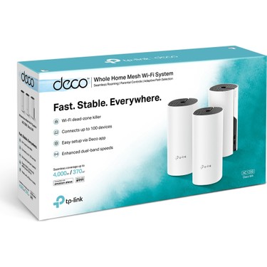 TP-Link TP-Link Deco M4 (3-Pack) | Wi-Fi 5 Mesh Sistemi | AC1200 Mbps Hız | Fiber Uyumlu | Çift Bant | — 3. ürün görseli