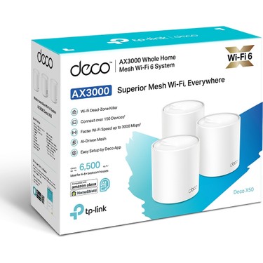TP-Link TP-Link Deco X50 (3-Pack) | Wi-Fi 6 Mesh Sistemi | AX3000 Mbps Hız | Fiber Uyumlu | Çift Bant | — 3. ürün görseli