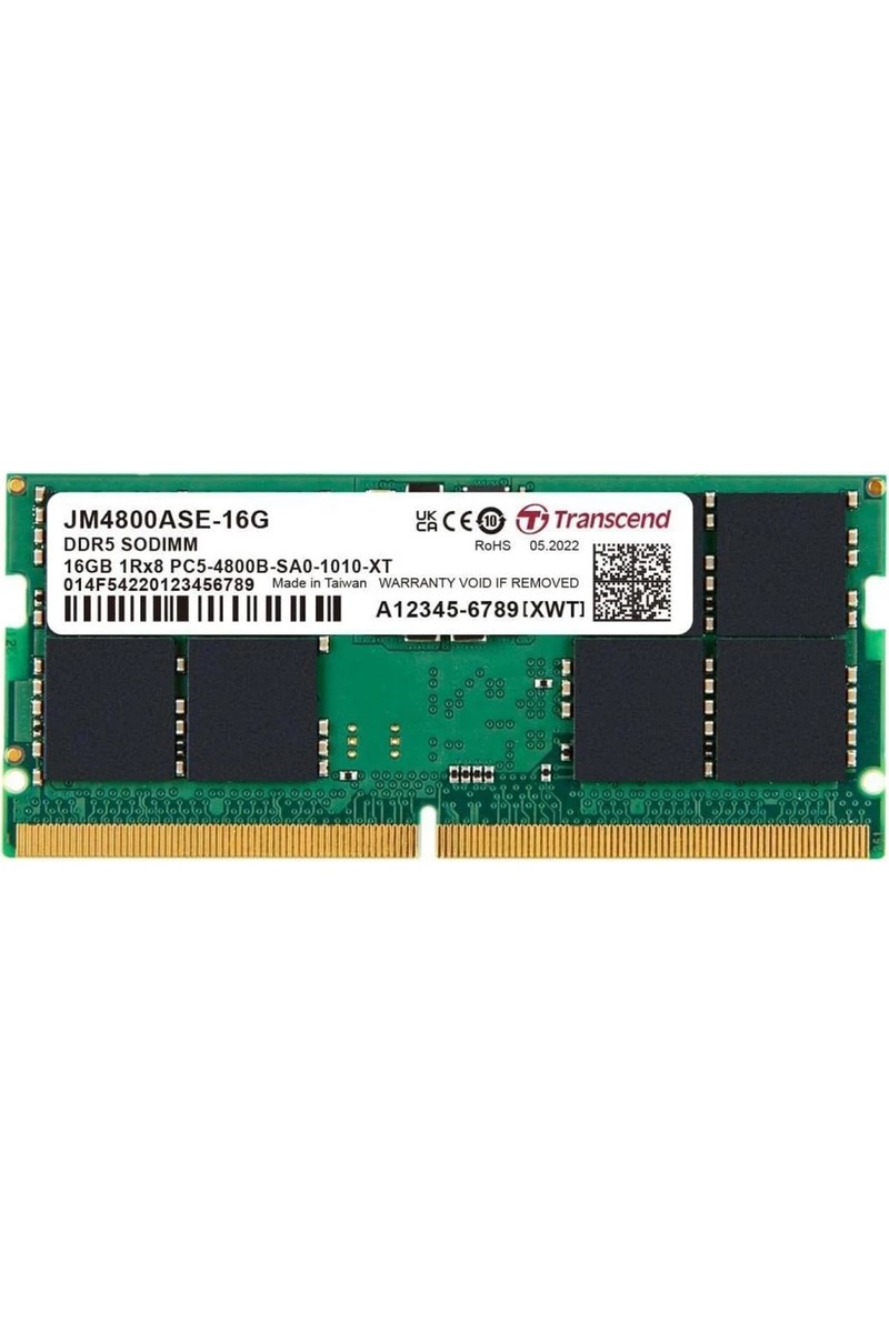 Transcend 16GB DDR5 4800MHz CL40 Notebook Ram JM4800ASE-16G Düşük Gecikme CL Değeri