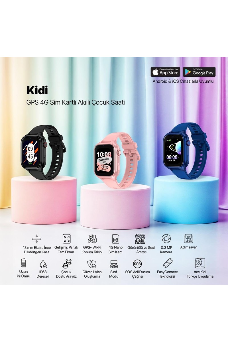 Ttec Ttec Kidi GPS 4G Sim Kartlı Akıllı Çocuk Saati Panter Siyahı 2KSW02 — 2. ürün görseli
