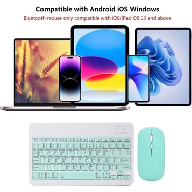 Turotto Turotto Tüm Cihazlara Uyumlu Akıllı Taşınabilir Şarj Edilebilir Kablosuz Bluetooth Klavye + Mouse — 2. ürün görseli