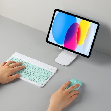 Turotto Turotto Tüm Cihazlara Uyumlu Akıllı Taşınabilir Şarj Edilebilir Kablosuz Bluetooth Klavye + Mouse — 3. ürün görseli