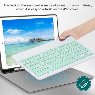 Turotto Turotto Tüm Cihazlara Uyumlu Akıllı Taşınabilir Şarj Edilebilir Kablosuz Bluetooth Klavye + Mouse — 4. ürün görseli