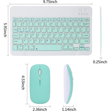 Turotto Turotto Tüm Cihazlara Uyumlu Akıllı Taşınabilir Şarj Edilebilir Kablosuz Bluetooth Klavye + Mouse — 5. ürün görseli