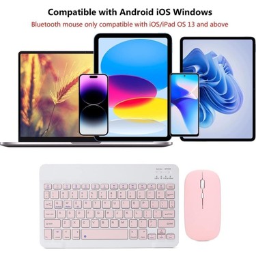 Turotto Turotto Tüm Cihazlara Uyumlu Şarj Edilebilir Kablosuz Bluetooth Klavye + Mouse Set — 3. ürün görseli