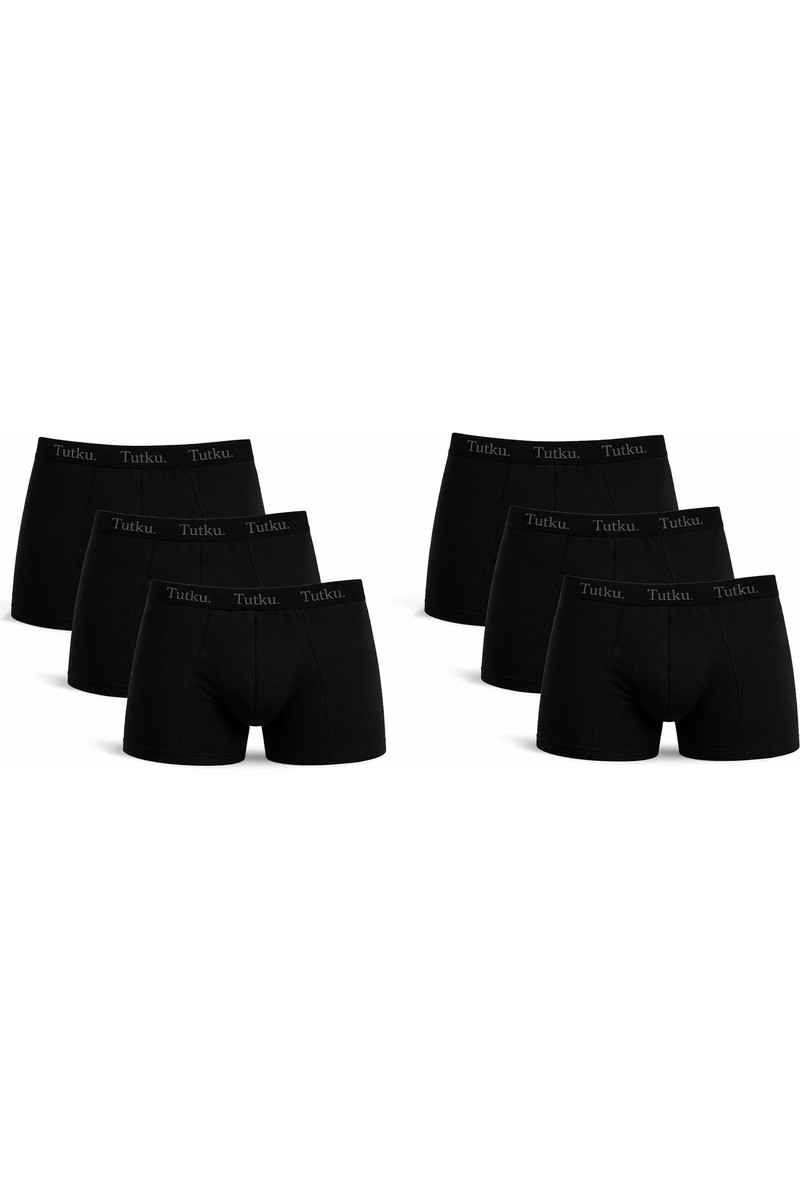 Tutku Paket 6'lı 0114 Likralı Erkek Boxer (+6 Siyah ) Abani Classic