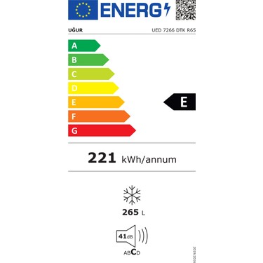 Uğur Uğur Ued 7266 Dtk R65 E Enerji Sınıfı 265 lt Statik Dikey Derin — 6. ürün görseli