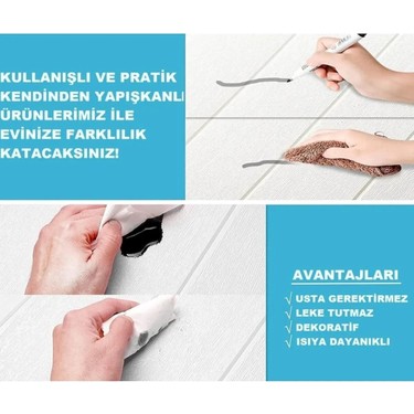 Ukab Dekor Ukab Dekor Beyaz Lambiri 3D Kendinden Yapışkanlı Esnek Köpük Lambırı Duvar Kağıdı Duvar — 3. ürün görseli