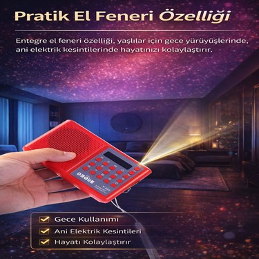 UltraTekno UltraTekno Bluetoothlu Deprem ve Acil Durum Radyosu 18650 Pilli Şarjlı Fm Radyo USB Tf Kart — 6. ürün görseli