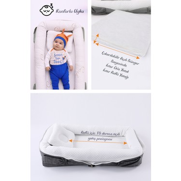 Umaybebek Umaybebek Çantalı Taşınabilir Bebek Reflü Yatağı, Babynest, Anne Çantası — 2. ürün görseli