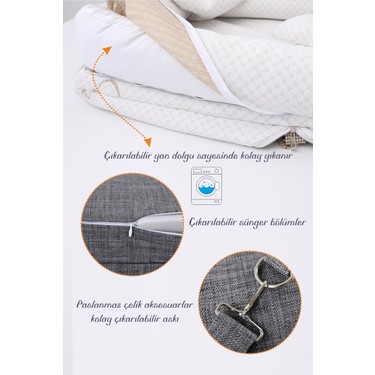 Umaybebek Umaybebek Çantalı Taşınabilir Bebek Reflü Yatağı, Babynest, Anne Çantası — 4. ürün görseli