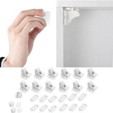 UmoTech UmoTech Bebek Güvenliği için 12 Adet Manyetik Gizli Dolap Kilidi Dayanıklı Emniyet — 2. ürün görseli