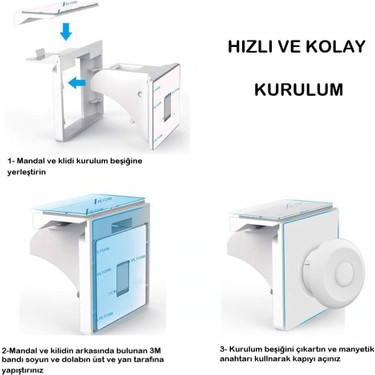 UmoTech UmoTech Bebek Güvenliği için 12 Adet Manyetik Gizli Dolap Kilidi Dayanıklı Emniyet — 4. ürün görseli