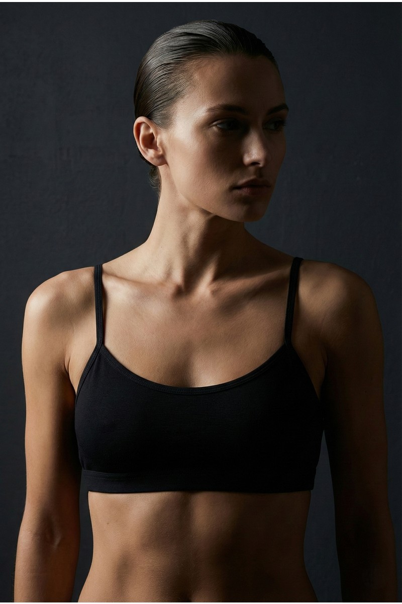 Underwear Underwear Bodyway 2 Adet Ip Askılı Pamuklu Çıkarılabilir Pedli Büstiyer Bralet - Sporcu Yarım Atlet — 3. ürün görseli