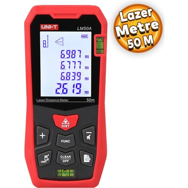 Uni-T Uni-T LM50A 50 M Lazer Metre Ölçer Yüksek Hassasiyetli Ölçüm Fonksiyonları ile fiyatı ve görseli
