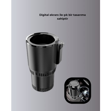 Uravas Store Uravas Store Dijital Ekranlı Akıllı Bardaklık Araç Içi Termal Isıtıcı — 2. ürün görseli