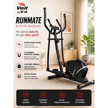 Voit Voit V-Fit By Runmate Seleli Manyetik Eliptik Bisiklet | Sessiz Çalışan, Elden Nabız Ölçerli, fiyatı ve görseli