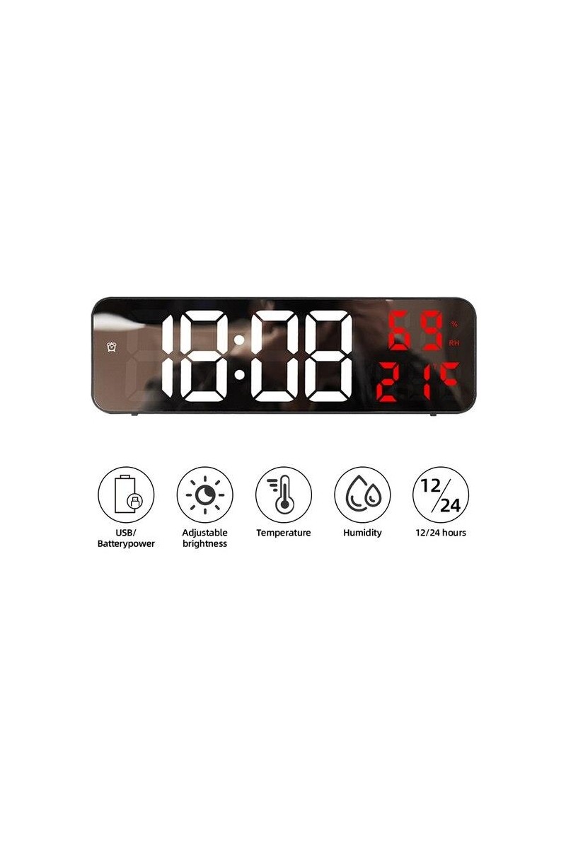 Valkyrie Valkyrie Nem Ölçer Dereceli LED Duvar ve Masa Alarm Saati Kırmızı — 2. ürün görseli
