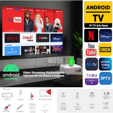 Vankyo Vankyo Sunspark 500W Android TV 1080P Destekli Projeksiyon Cihazı 5G Wi-Fi + 5.1 Bluetooth - LCD — 3. ürün görseli