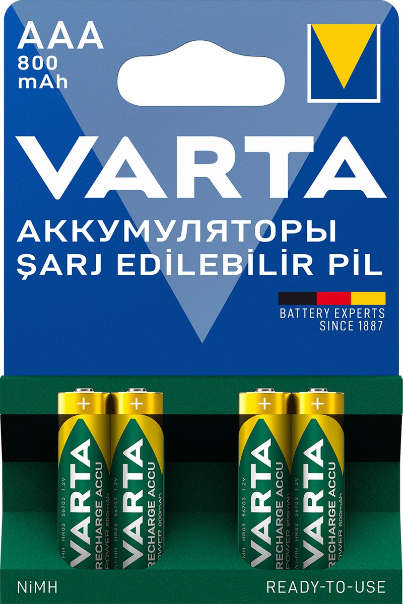 Varta 800mAh AAA Şarj Edilebilir 4'lü Pil